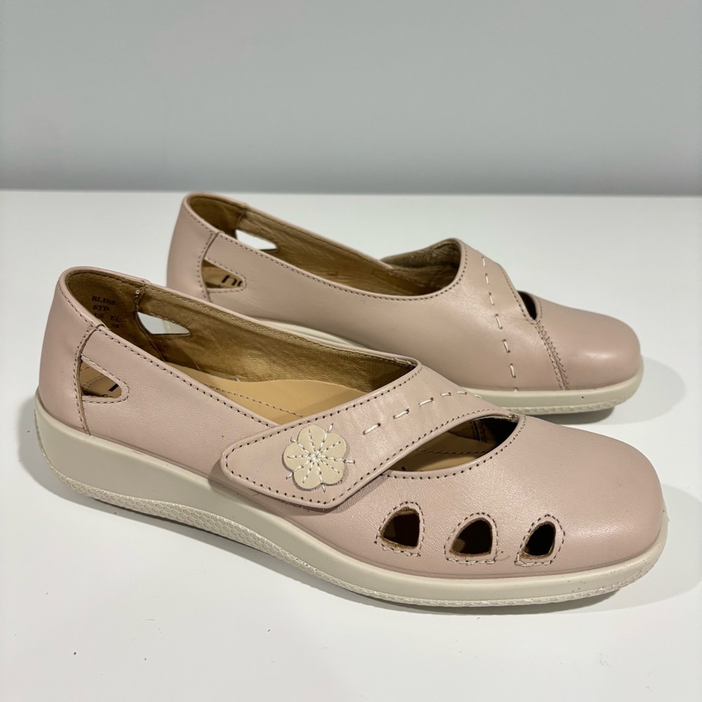 Hotter Comfort Concept blush pink leather comfort flats